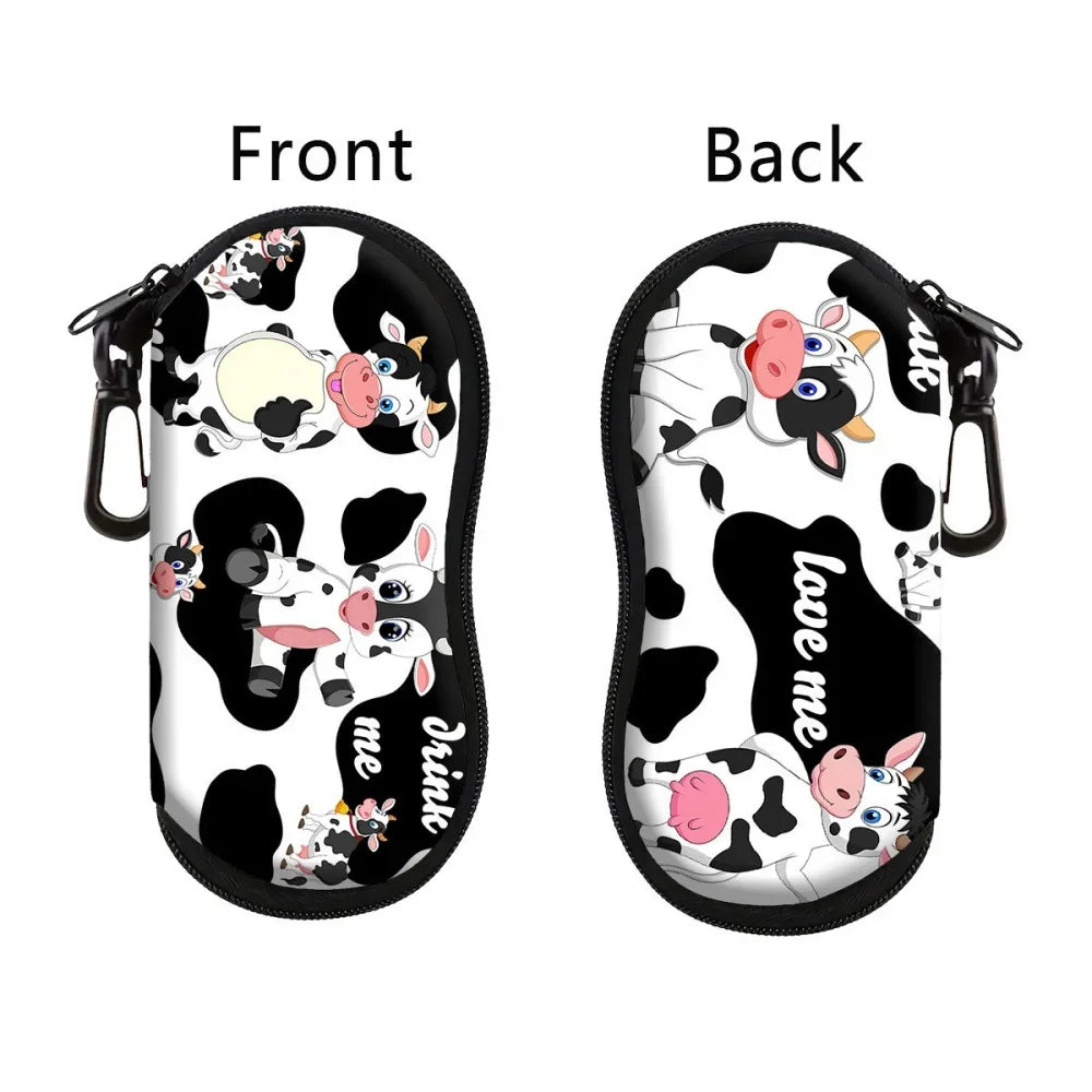 Vintage Flowers Sunglasses Case Glasses Case For Women Men Cute Black Cat Printed Eyeglasses Case Glasses Box With Zipper