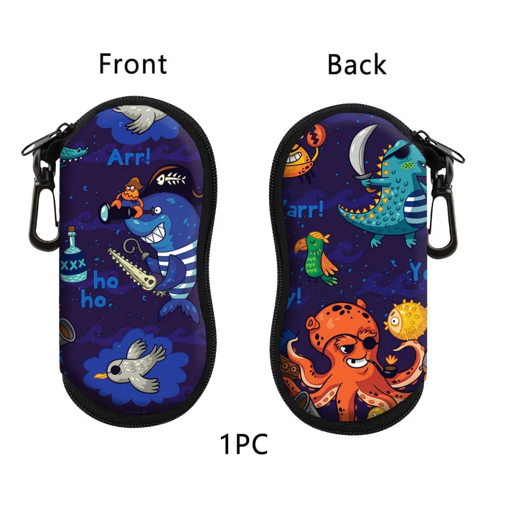 Vintage Flowers Sunglasses Case Glasses Case For Women Men Cute Black Cat Printed Eyeglasses Case Glasses Box With Zipper