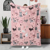 Cozy Cat Themed Flannel Blanket - Lightweight, Soft and Warm for Sofa, Travel, Bed - Perfect Gift for Family and Friends
