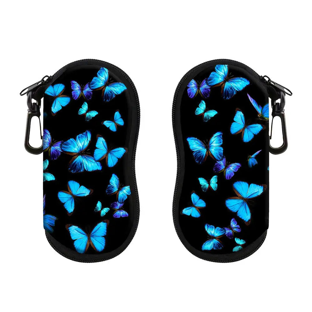 Vintage Flowers Sunglasses Case Glasses Case For Women Men Cute Black Cat Printed Eyeglasses Case Glasses Box With Zipper