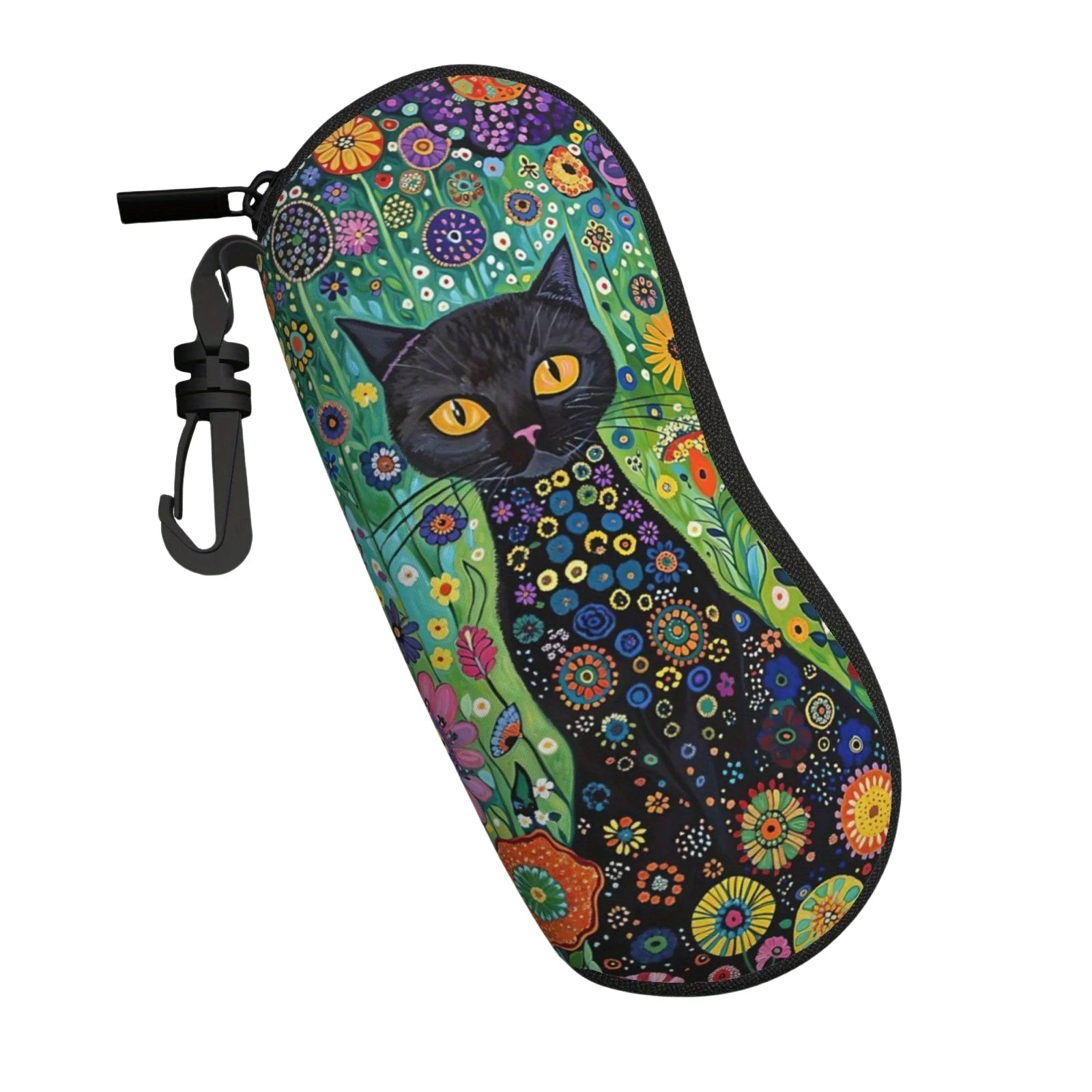 Vintage Flowers Sunglasses Case Glasses Case For Women Men Cute Black Cat Printed Eyeglasses Case Glasses Box With Zipper