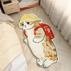 Adorable Cartoon Cat Bedside Rug | Soft, Durable & Playful “Cat Student” Cat Rug