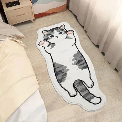 Adorable Cartoon Cat Bedside Rug | Soft, Durable & Playful “Cat Student” Cat Rug