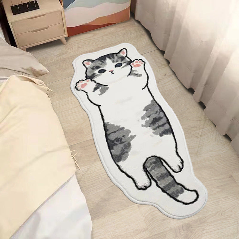 Adorable Cartoon Cat Bedside Rug | Soft, Durable & Playful “Cat Student” Cat Rug