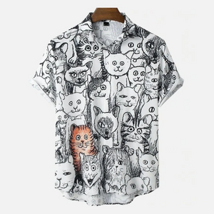 Hawaiian Casual Wear Cat Shirt