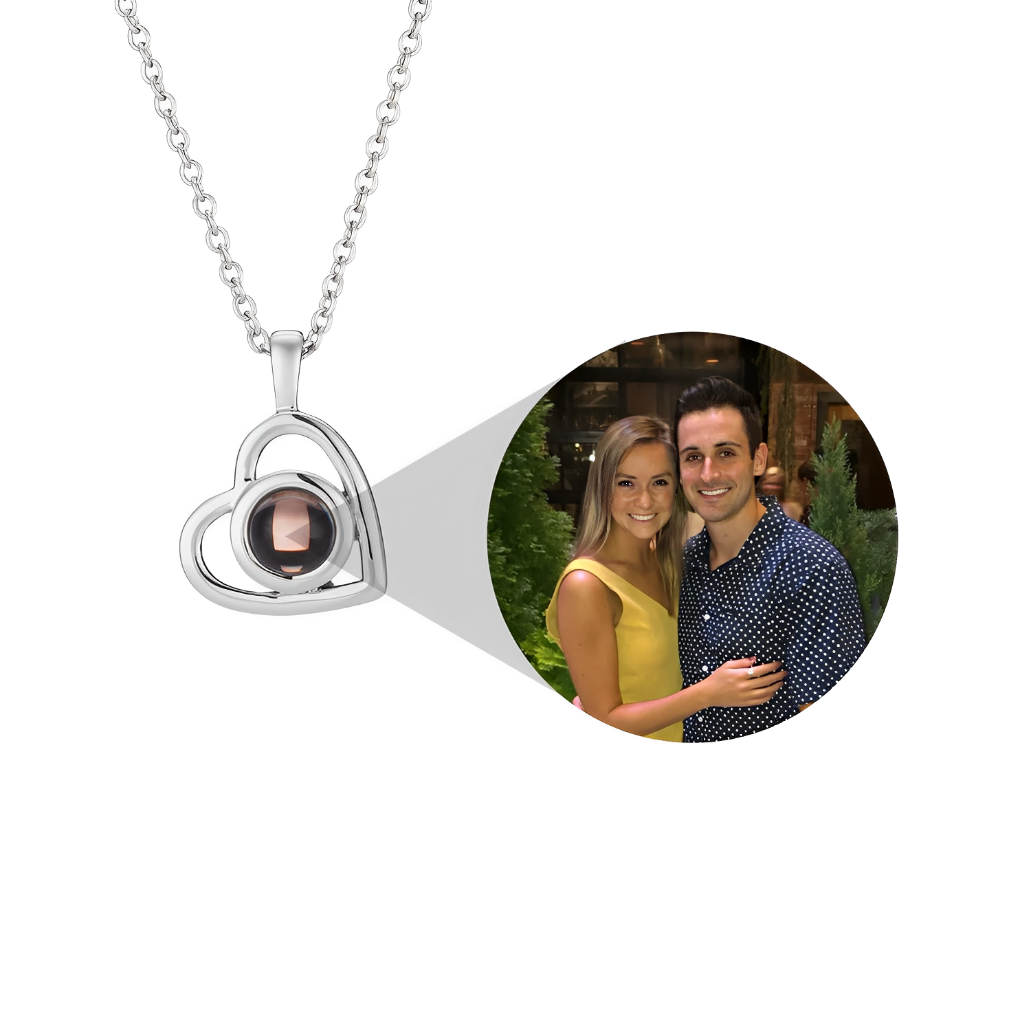 Personalized Heart Photo Necklace