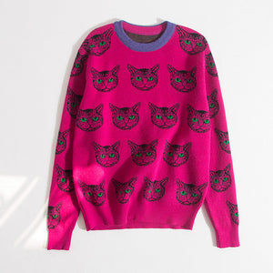 Trendy Pink Cat Sweater