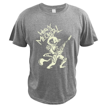 Heavy Meowtal Guitarist Cat T-Shirt