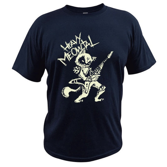 Heavy Meowtal Guitarist Cat T-Shirt