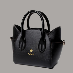 Midnight Cat Leather Handbag