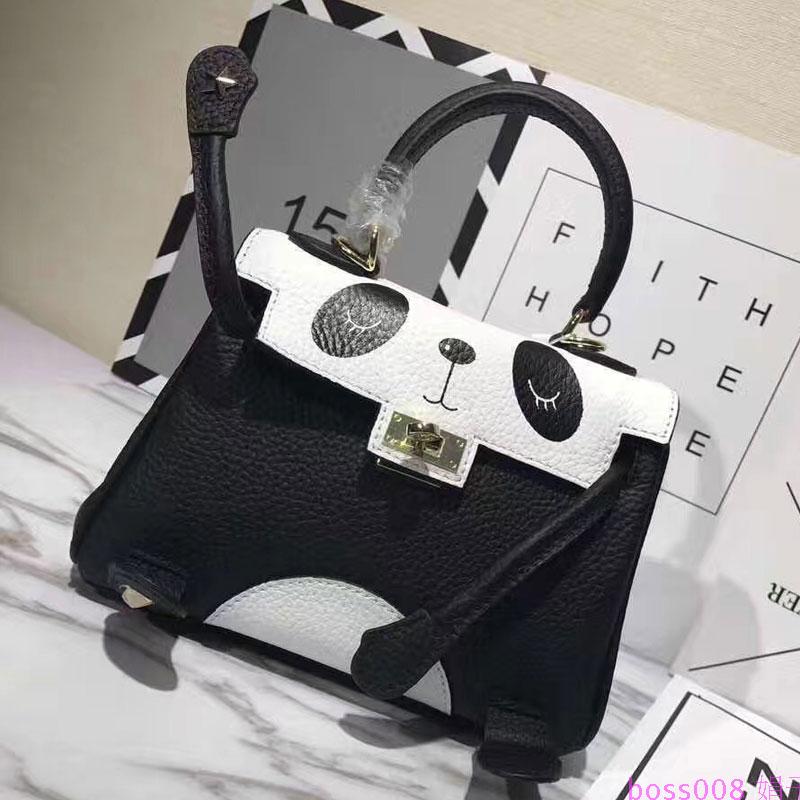 Imperial Panda Leather Handbag