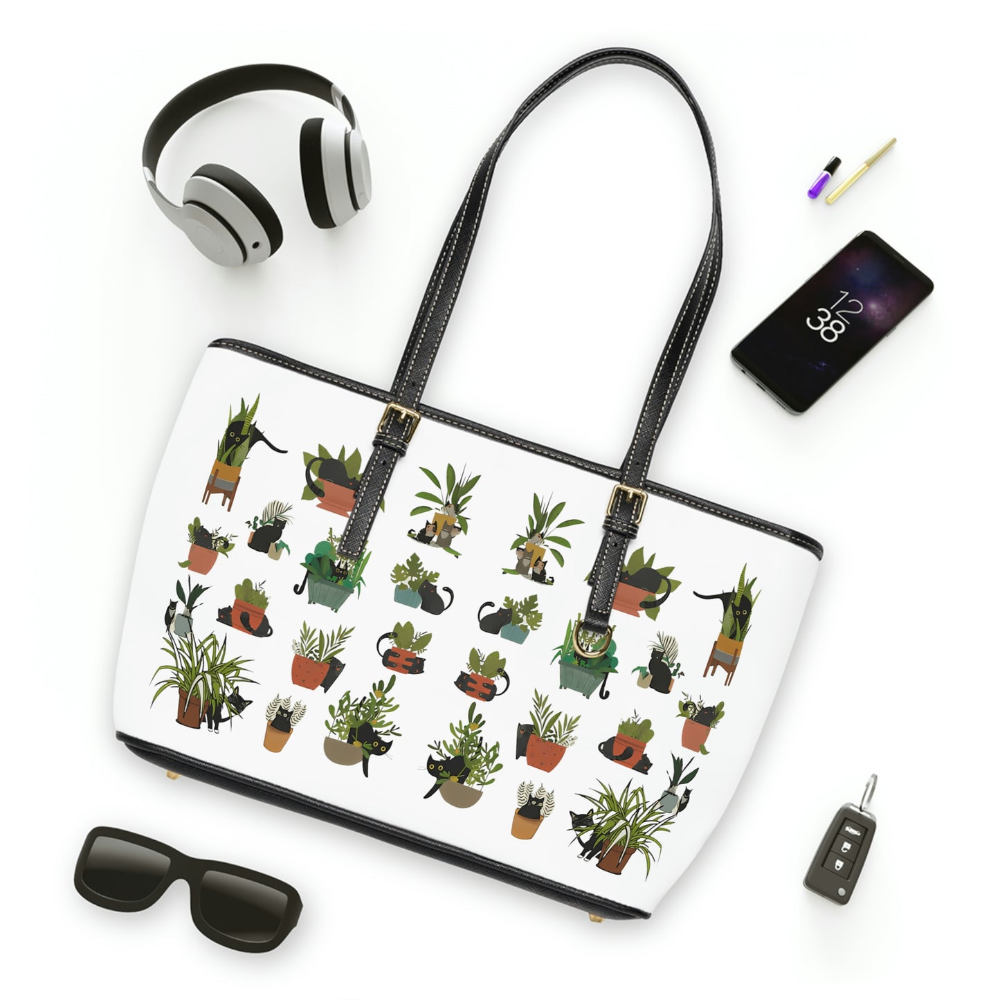 Vegan Cat Leather Handbag