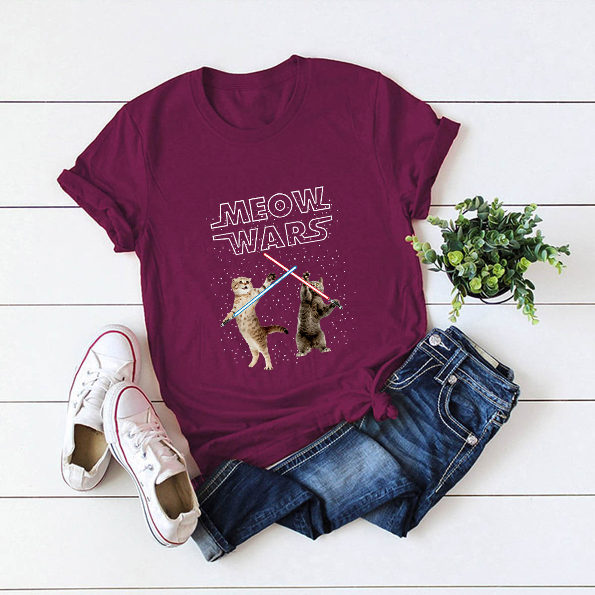 Meow Wars Cat T-Shirt
