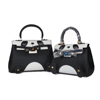 Imperial Panda Leather Handbag