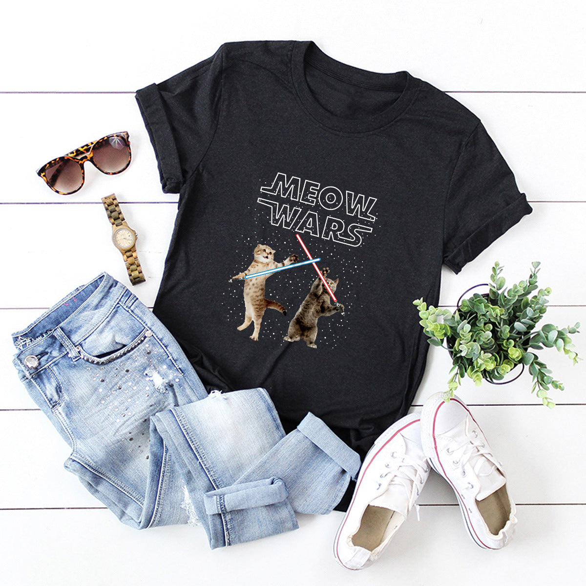 Meow Wars Cat T-Shirt