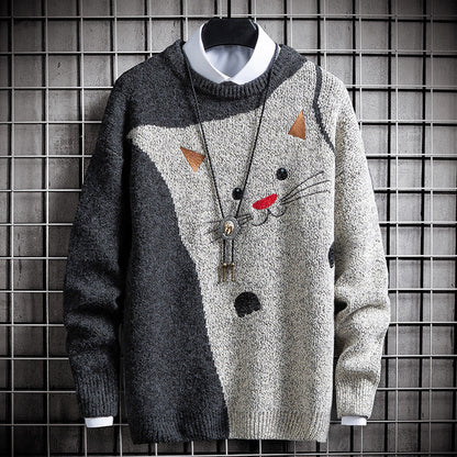 "Staring Smiling Cat" Sweater