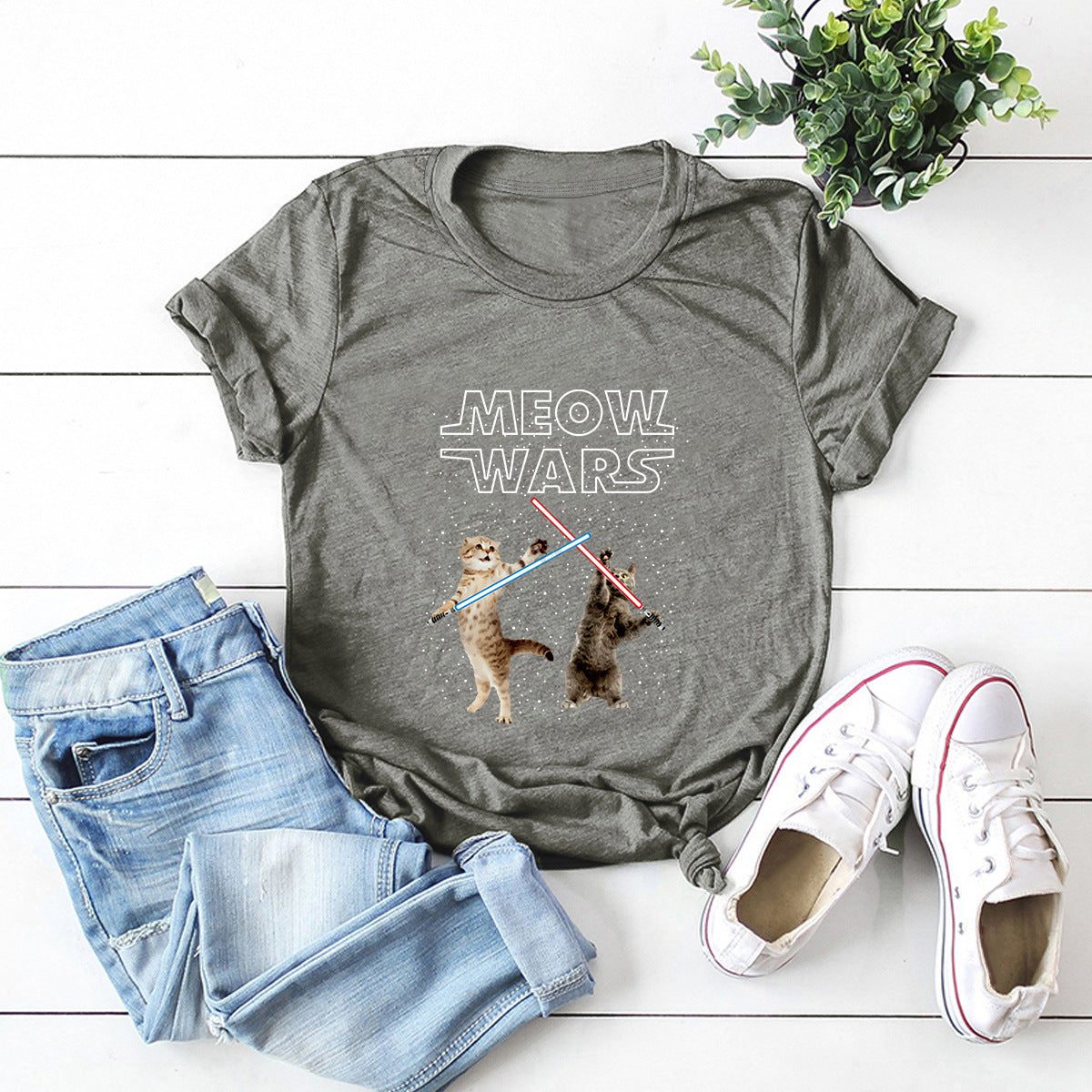 Meow Wars Cat T-Shirt